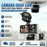 Cámara Para Carro 3 en 1 Black Box 1296p – Frontal, Cabina y Trasera